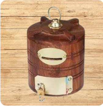 Wooden Money Bank (Water Tank Shape)